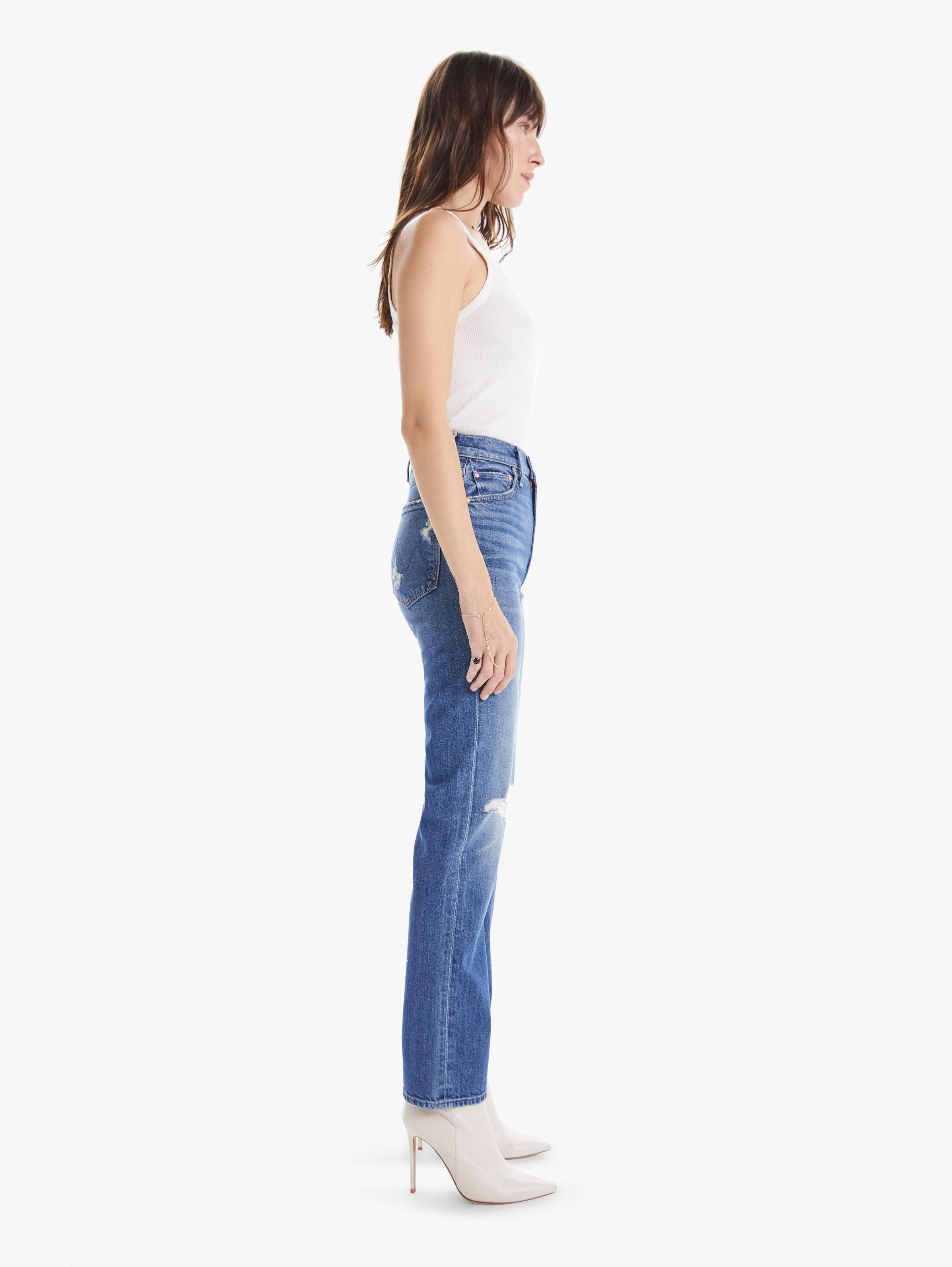 High Waisted Rider Skimp Jean in Playing With Scissors