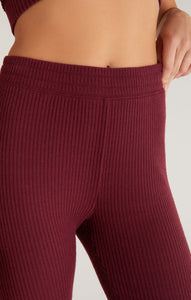 Show Me Some Flare Rib Pant in Garnet