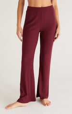 Load image into Gallery viewer, Show Me Some Flare Rib Pant in Garnet
