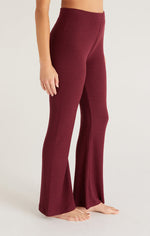 Load image into Gallery viewer, Show Me Some Flare Rib Pant in Garnet
