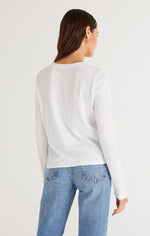 Load image into Gallery viewer, Modern Slub Long Sleeve Tee in White
