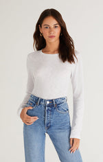 Load image into Gallery viewer, Modern Slub Long Sleeve Tee in White
