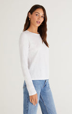 Load image into Gallery viewer, Modern Slub Long Sleeve Tee in White
