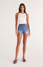 Load image into Gallery viewer, Hannah Cropped Rib Tank in White
