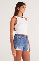 Load image into Gallery viewer, Hannah Cropped Rib Tank in White
