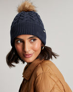Load image into Gallery viewer, Elena Cable Hat in French Navy
