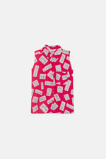 Load image into Gallery viewer, Postcard Print Sleeveless Top in Red Aloha
