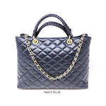 Load image into Gallery viewer, Quilted Handbag in Navy Blue
