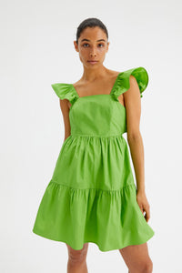 Open Back Mini Dress in Green