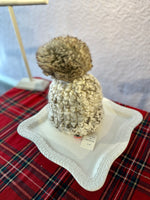 Load image into Gallery viewer, Beanie in White/Marble Blend and Gold Sparkle Deep
