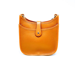 Medium Leather Bag in Orange