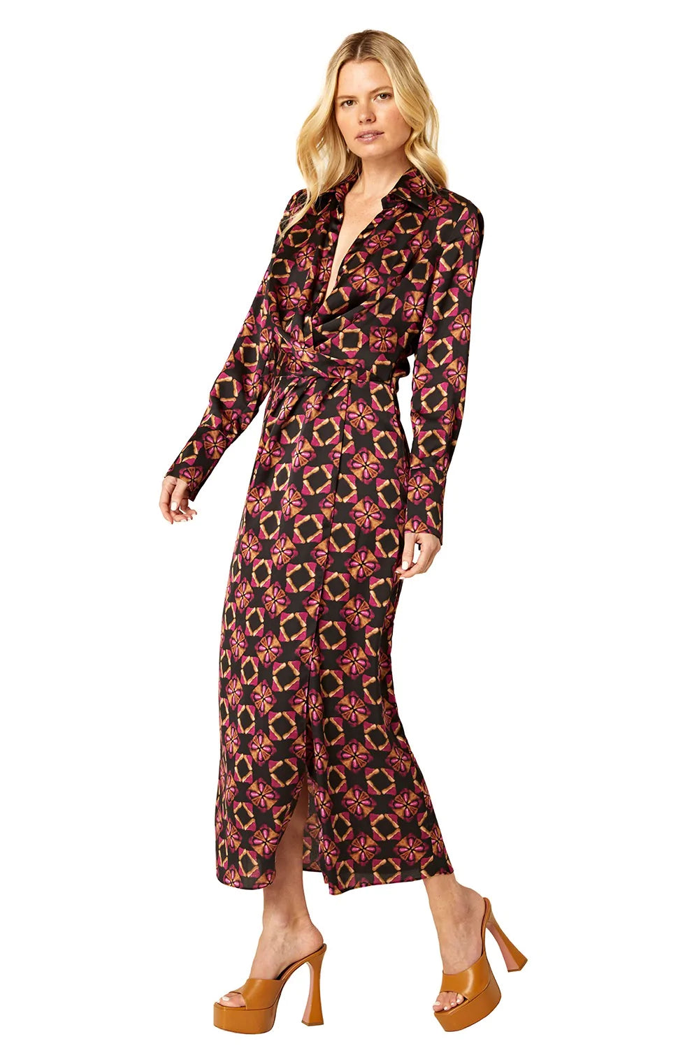 Valentina Dress in Shibori Prism Satin
