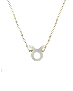 Taurus Necklace in MOP/Gold